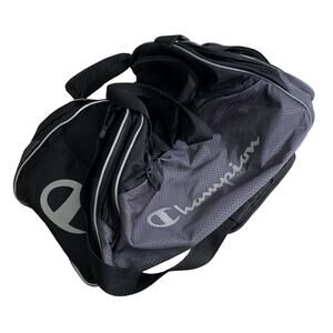 Champion Duffle Gym Bag Black/Gray Hexagon Pattern Sports Travel Bag